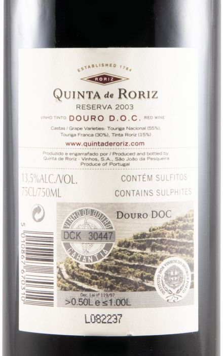 2003 Quinta de Roriz Reserva tinto
