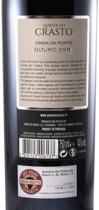 2016 Quinta do Crasto Vinha da Ponte red