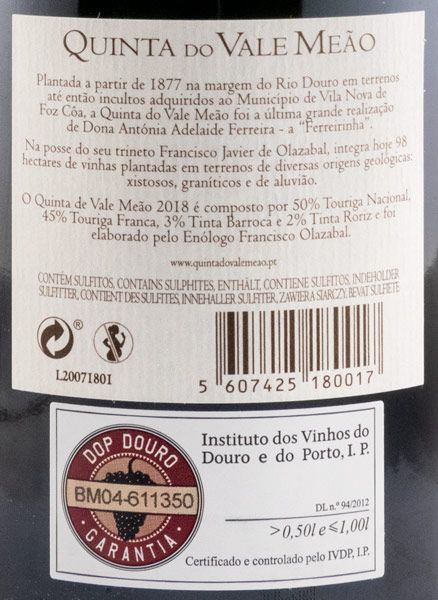 2018 Quinta do Vale Meão red