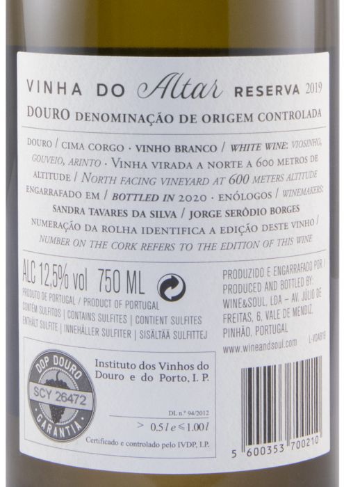 2019 Wine & Soul Vinha do Altar Reserva branco