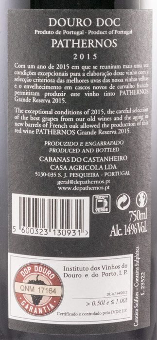 2015 Pathernos Grande Reserva tinto