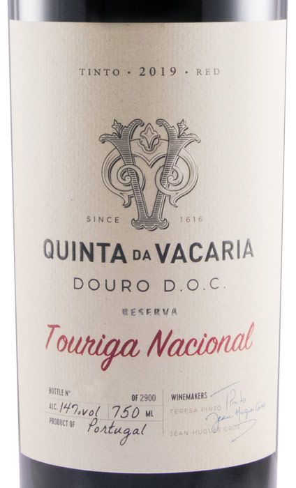 2019 Quinta da Vacaria Touriga Nacional tinto