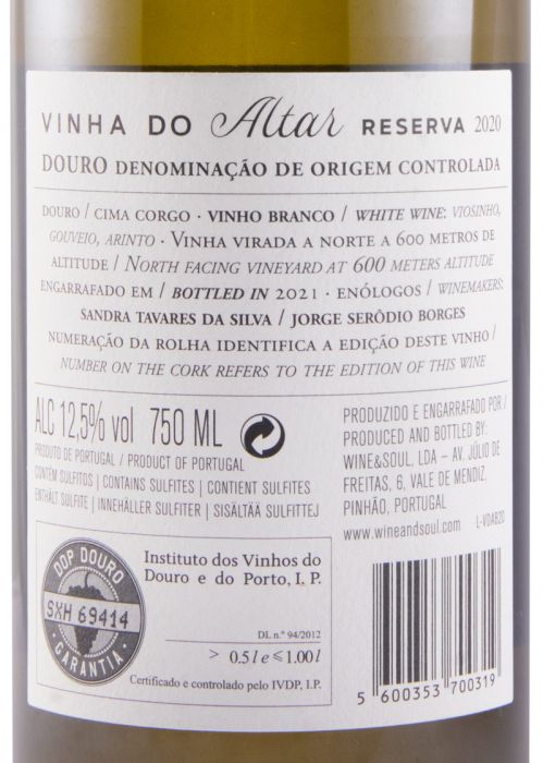 2020 Wine & Soul Vinha do Altar Reserva white