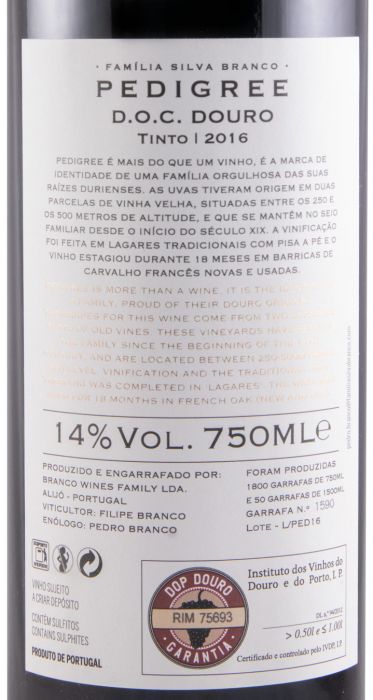 2016 Família Silva Branco Pedigree tinto