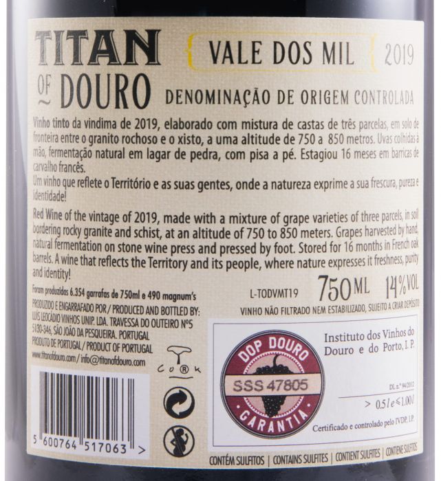 2019 Titan of Douro Vale dos Mil red