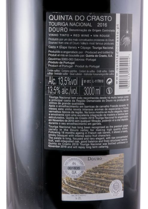 2016 Quinta do Crasto Touriga Nacional tinto 3L