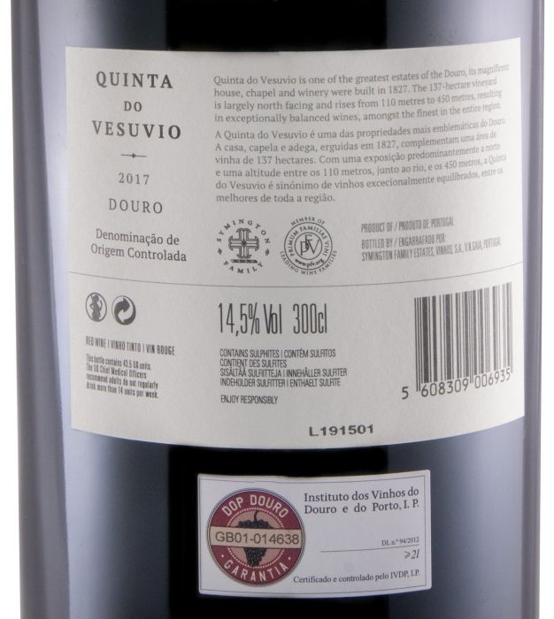 2017 Quinta do Vesuvio tinto 3L