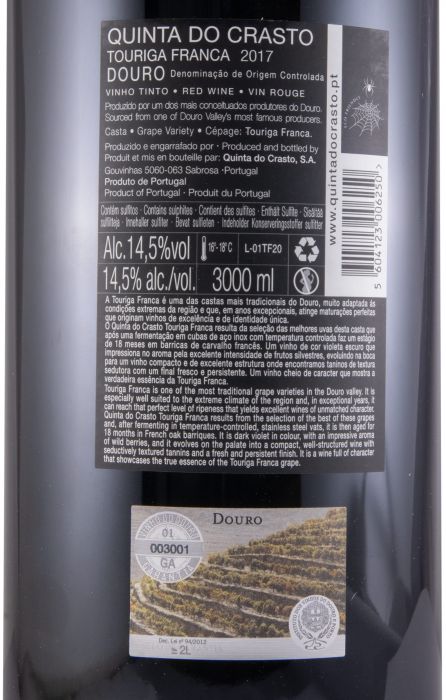 2017 Quinta do Crasto Touriga Franca tinto 3L