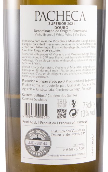 2021 Quinta da Pacheca Superior branco