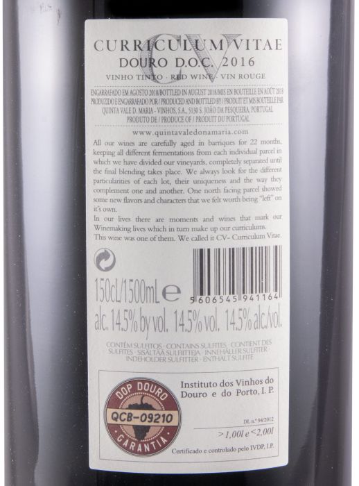 2016 Curriculum Vitae tinto 1,5L