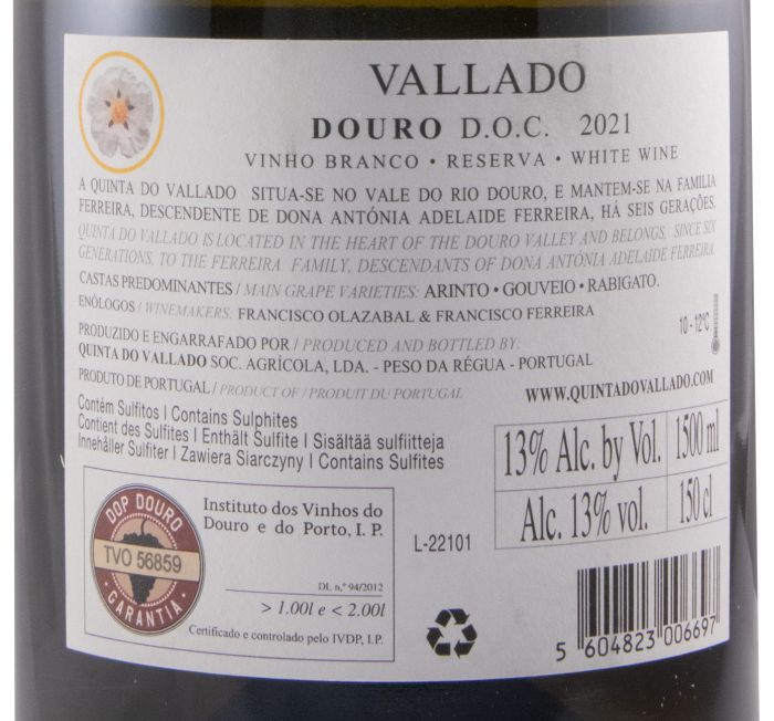 2021 Vallado Reserva white 1.5L