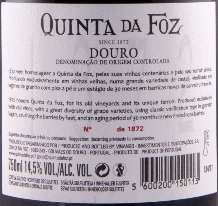 2017 Quinta da Foz 1872 Vinhas Velhas red