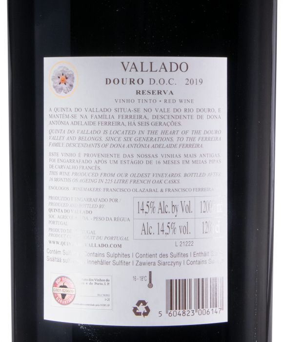 2019 Vallado Reserva red 12L