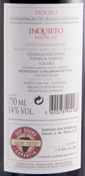 2017 Inquieto Reserva red