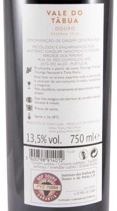 2016 Vale do Tábua Reserva tinto