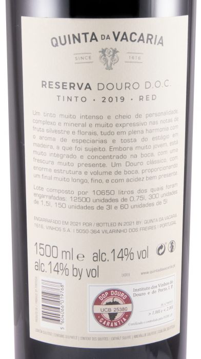 2019 Quinta da Vacaria Reserva tinto 1,5L