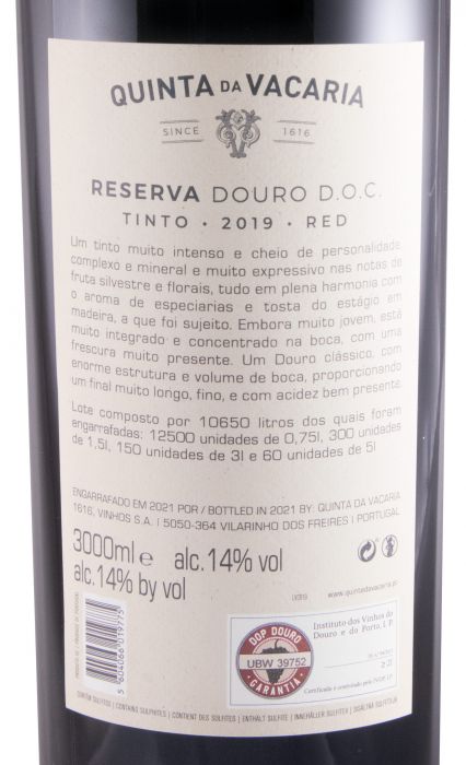 2019 Quinta da Vacaria Reserva red 3L