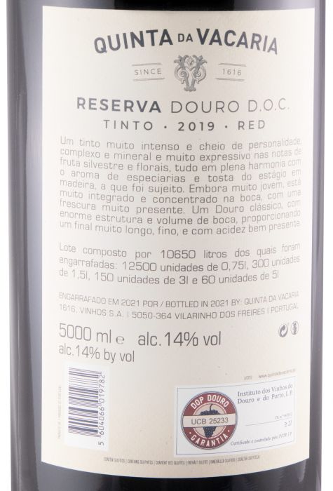 2019 Quinta da Vacaria Reserva red 5L