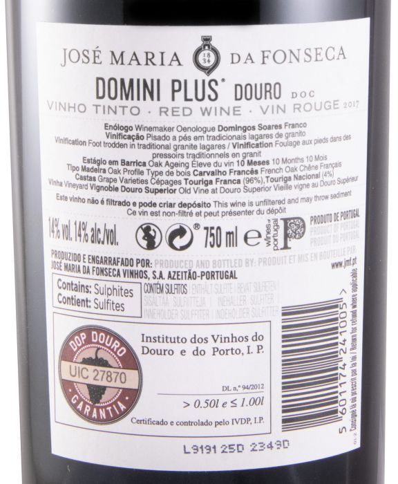 2017 José Maria da Fonseca Domini Plus tinto