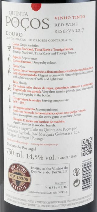 2017 Quinta dos Poços Reserva red