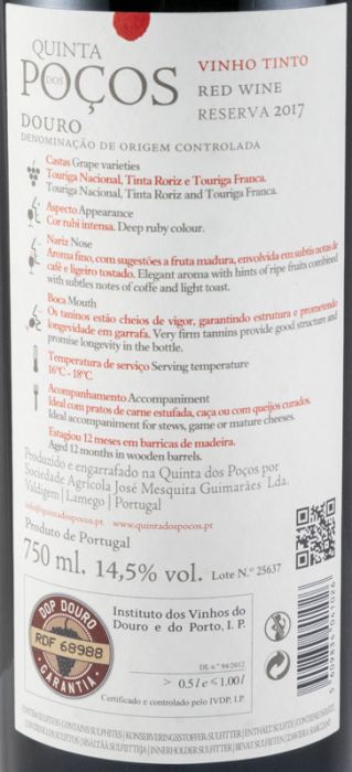 2017 Quinta dos Poços Reserva red