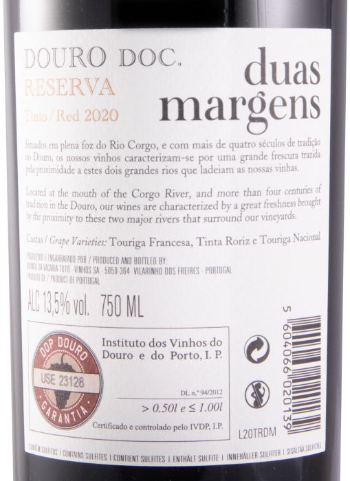 2020 Duas Margens Reserva tinto