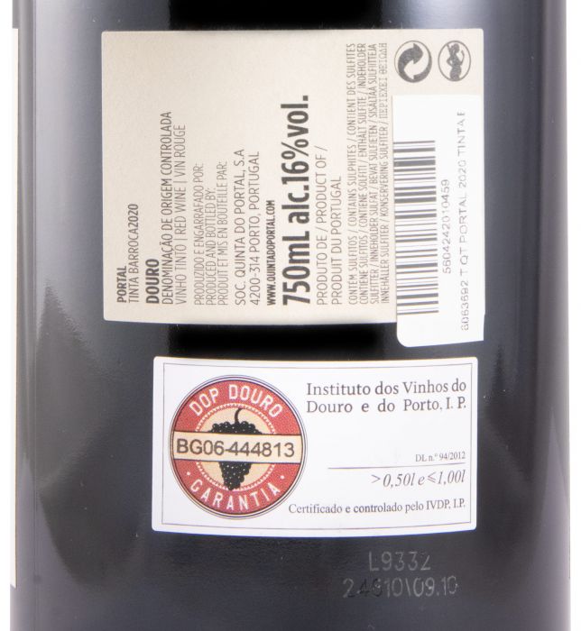 2020 Quinta do Portal Tinta Barroca red