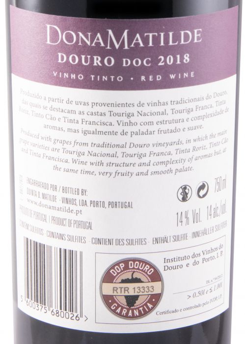 2018 Dona Matilde tinto