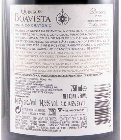 2018 Quinta da Boavista Vinha do Oratório Vinhas Velhas red