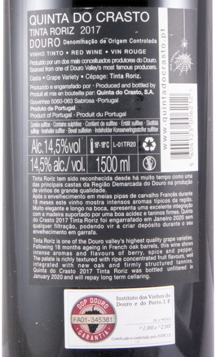 2017 Quinta do Crasto Tinta Roriz tinto 1,5L