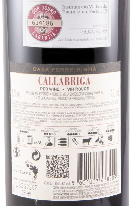 2021 Casa Ferreirinha Callabriga red