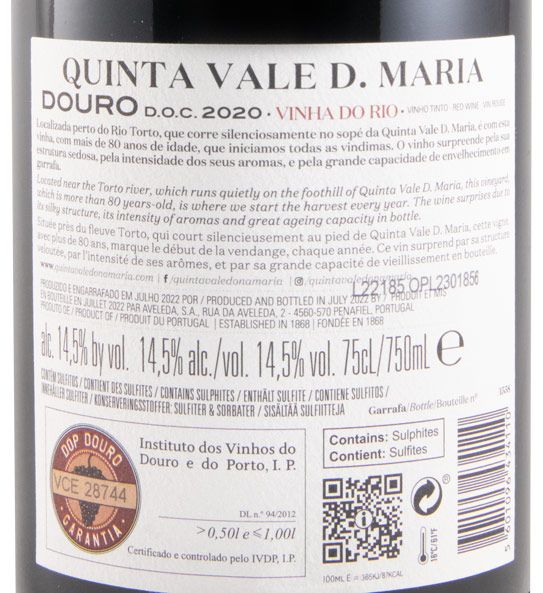 2020 Quinta Vale D. Maria Vinha do Rio red