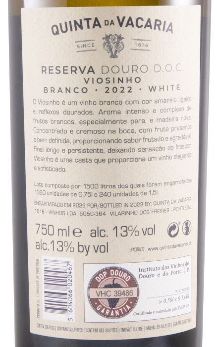 2022 Quinta da Vacaria Viosinho Reserva branco