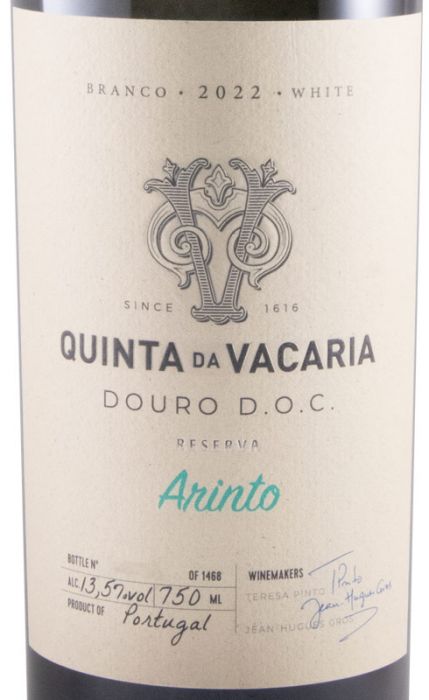 2022 Quinta da Vacaria Arinto Reserva branco