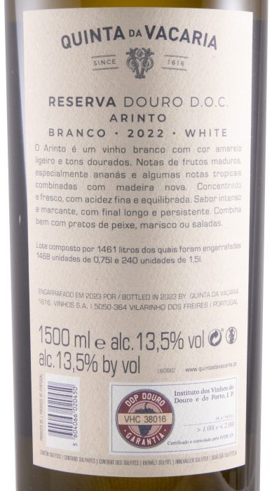 2022 Quinta da Vacaria Arinto Reserva branco 1,5L