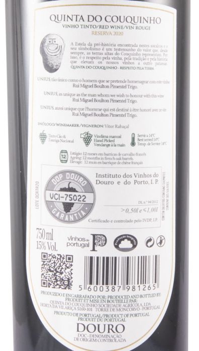 2020 Quinta do Couquinho Unius Reserva tinto