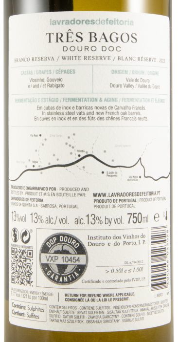 2023 Lavradores de Feitoria Três Bagos Reserva branco