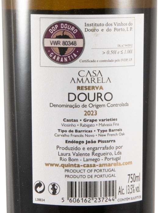 2023 Quinta da Casa Amarela Reserva branco