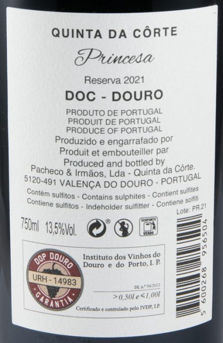 2021 Quinta da Côrte Princesa Reserva tinto