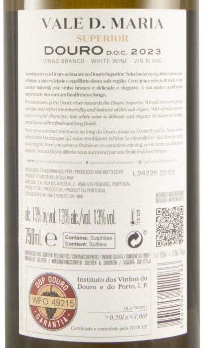 2023 Vale D. Maria Douro Superior branco