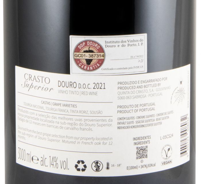 2021 Crasto Superior tinto 3L