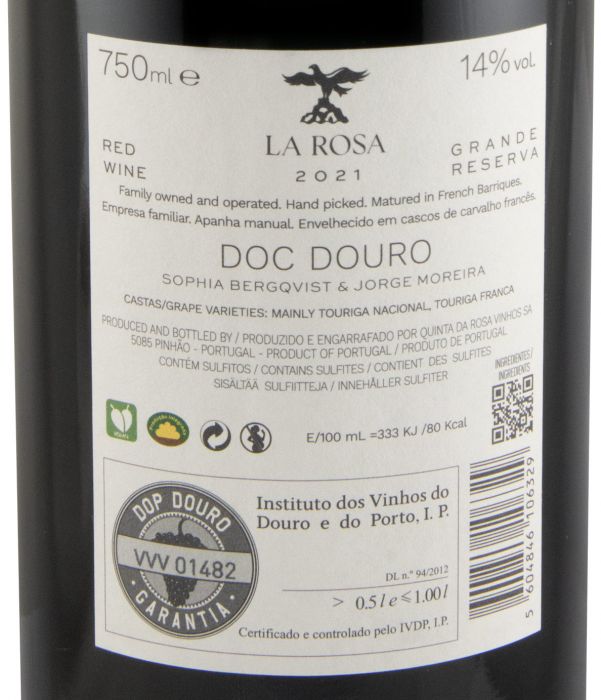 2021 Quinta de La Rosa Grande Reserva tinto