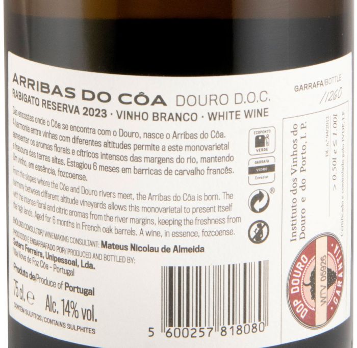 2023 Arribas do Côa Rabigato Reserva branco