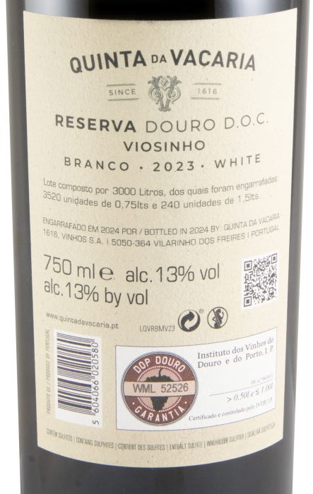 2023 Quinta da Vacaria Viosinho Reserva branco