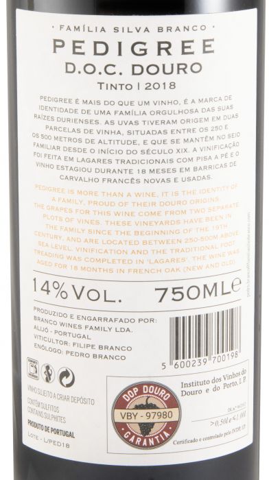 2018 Família Silva Branco Pedigree tinto