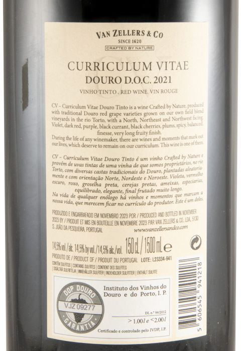 2021 Curriculum Vitae tinto 1,5L