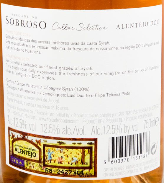 2017 Herdade do Sobroso Cellar Selection rosé