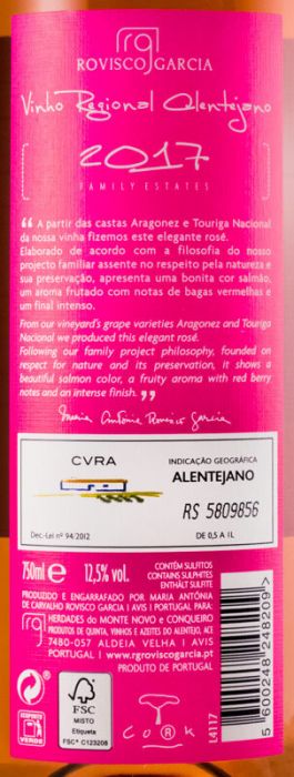 2017 Rovisco Garcia rosé