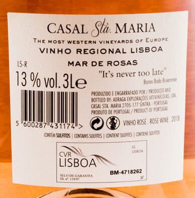 2018 Casal Sta. Maria Mar de Rosas rosé 3L