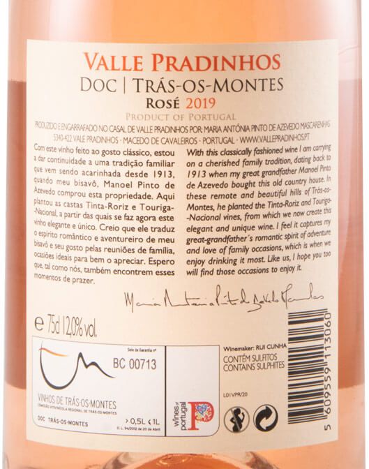 2019 Valle Pradinhos Reserva rosé